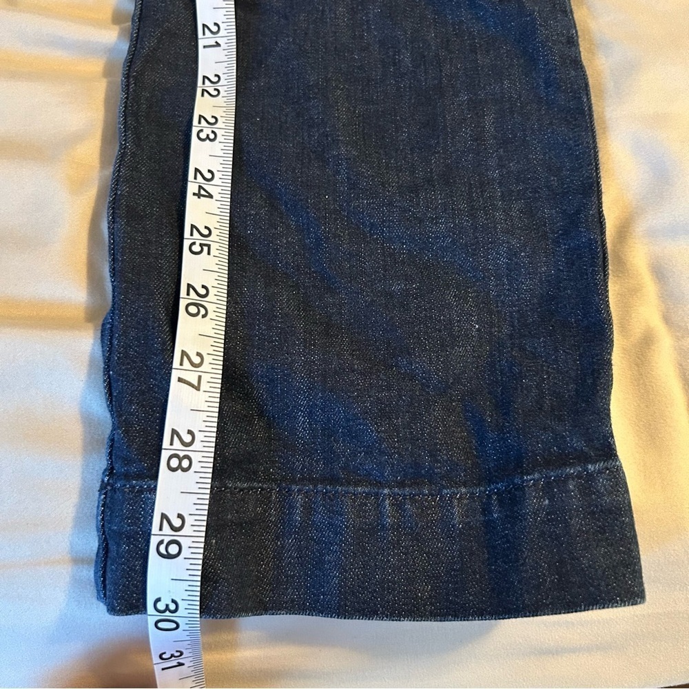 Talbots Jeans Modern Slim Fit Womens Size 14/32 Dark Wash Tapered Leg Denim - Picture 9 of 10
